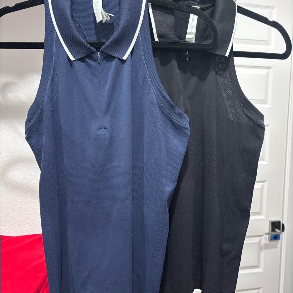 Athleta Navy and Black Sleeveless Tops